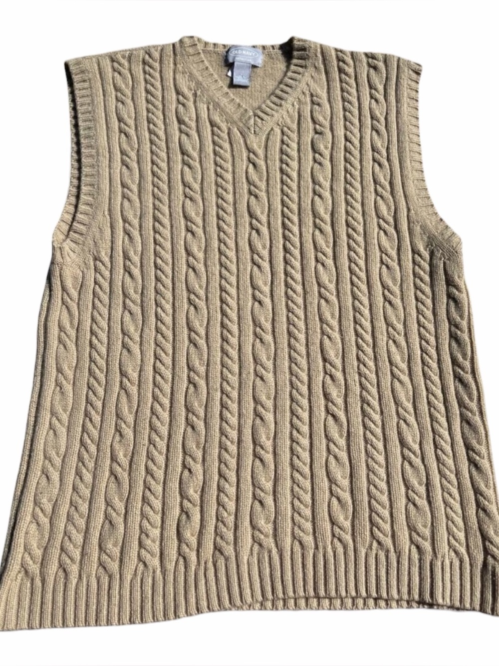 Vintage Old Navy Collection Lambswool Sweater Vest L Cable Knit Preppy 90s